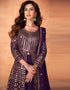elegant dark purple real georgette designer party wear readymade salwar suit with dark purple real georgette ie-9889 Close-up View